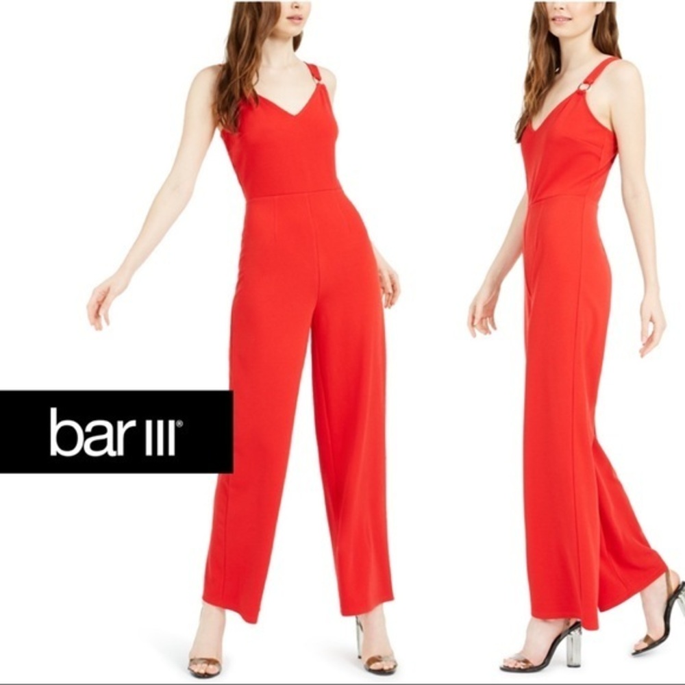 NWT Bar III Red O Ring Sleeveless Jumpsuit Size 6